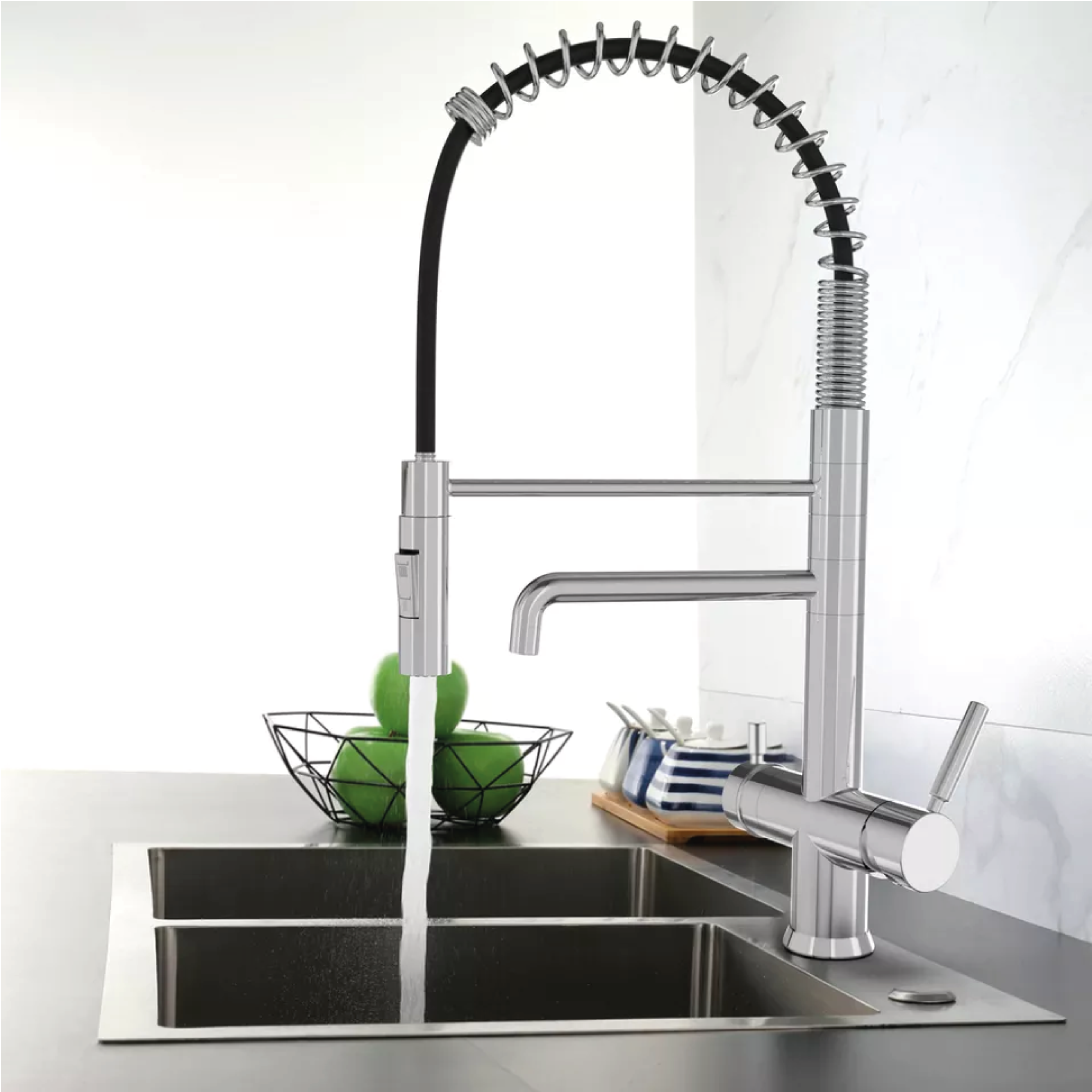 Shurity 395 Rubinetto da cucina con Doccetta a molla 3 vie 3/8” Cromo - immagine 2