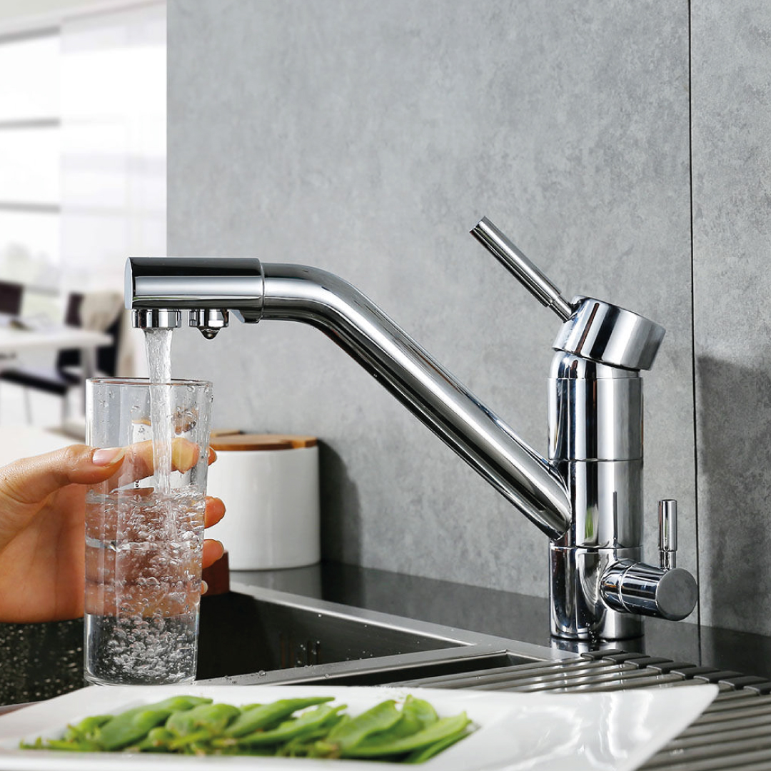 Shurity 320 Rubinetto da cucina Miscelatore 3 vie 3/8" Nero Opaco - immagine 3