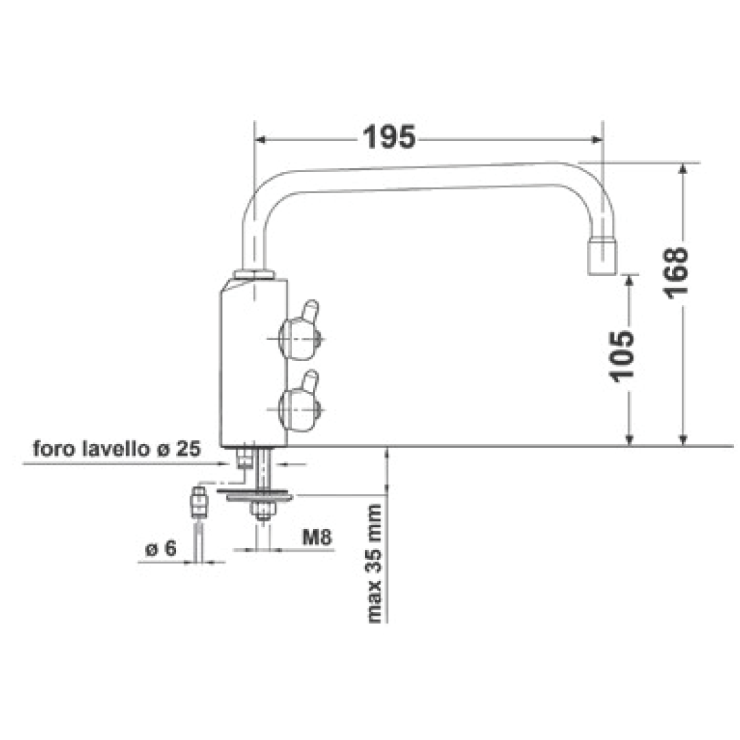Shurity 212 Rubinetto di prelievo 2 vie Sottofinestra per depuratori 6mm. Nero Opaco - immagine 2
