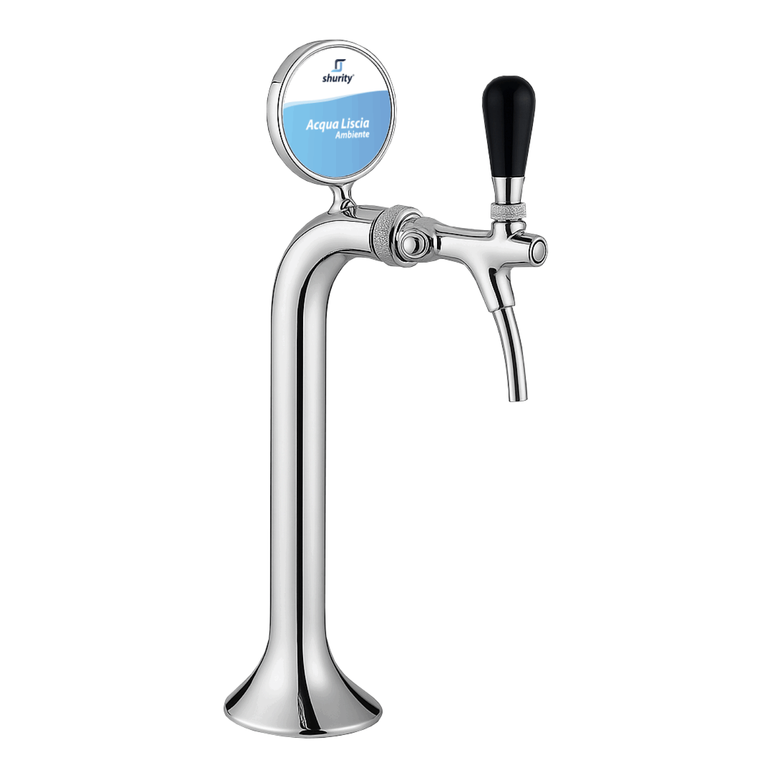 Shurity Ice Colonnina meccanica 1 via con medaglioni ricircolo acqua rubinetto con compensatore cromata