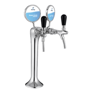 Shurity Ice Colonnina meccanica 2 vie con medaglioni rubinetto con compensatore cromata