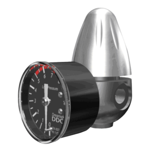 Riduttore di pressione Co2 con Manometro per Bombole 600GR. Monouso e 1Kg. Ricaricabili attacco 11x1 con manopola dritta