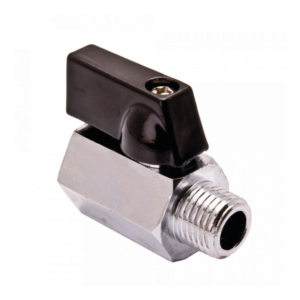 Valvola minisfera M.F. maniglia nera 3/8" x 3/8"