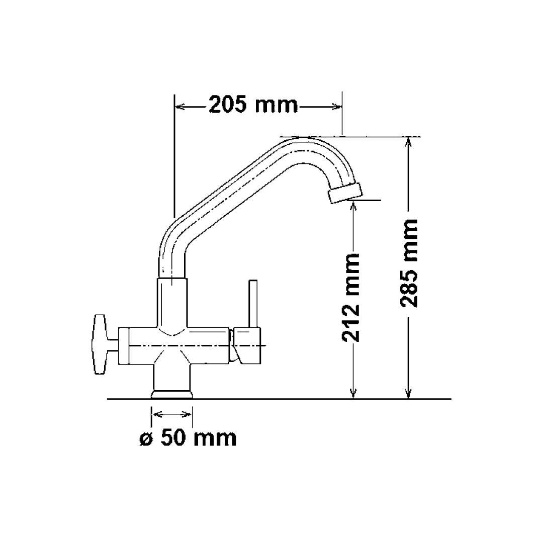 Shurity 494 Rubinetto Canna Bassa Miscelatore 4 vie 3/8” Nero Opaco - immagine 2