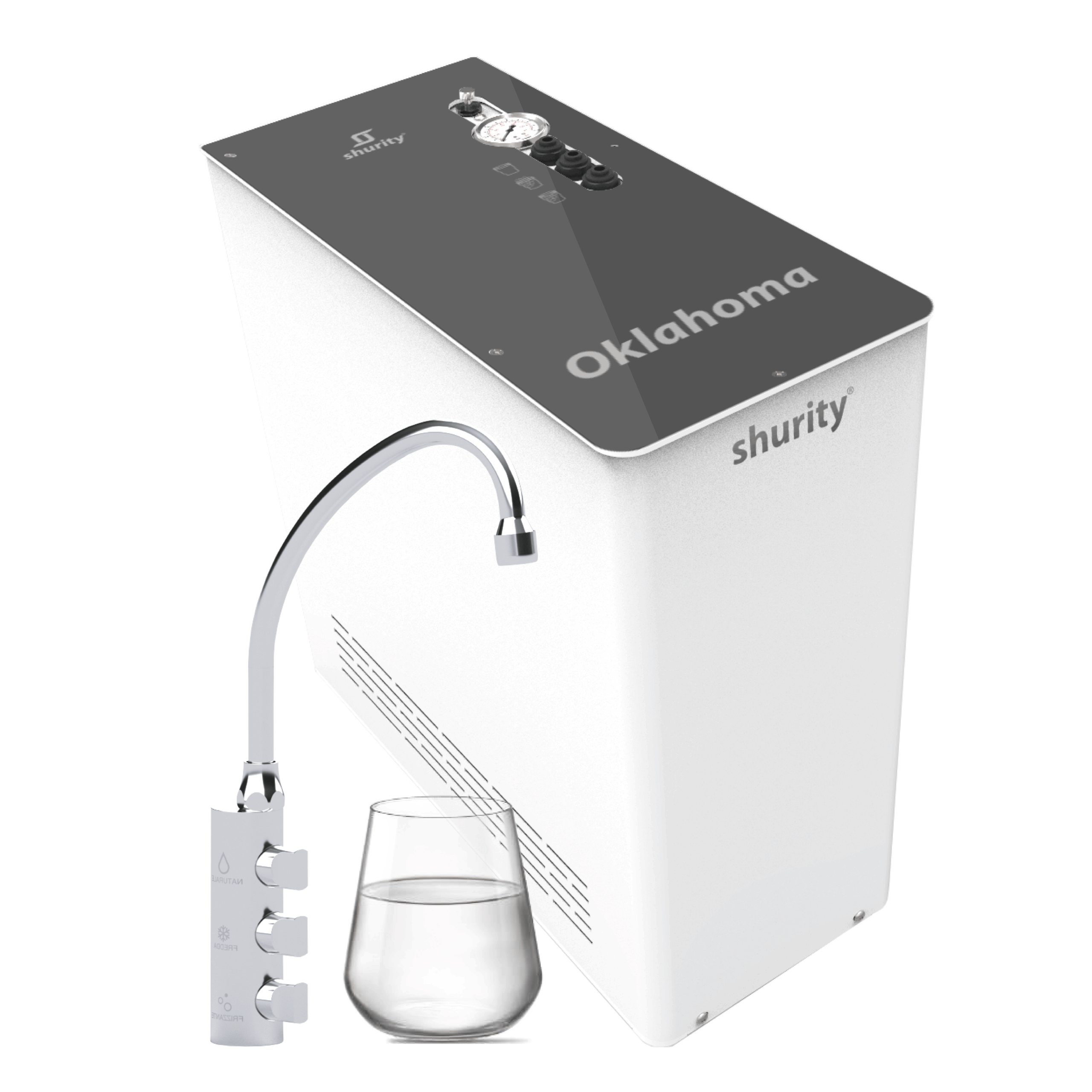 Shurity Oklahoma Refrigeratore acqua con Osmosi Inversa diretta Sottolavello - 3 vie, Liscia, Gassata e Fredda