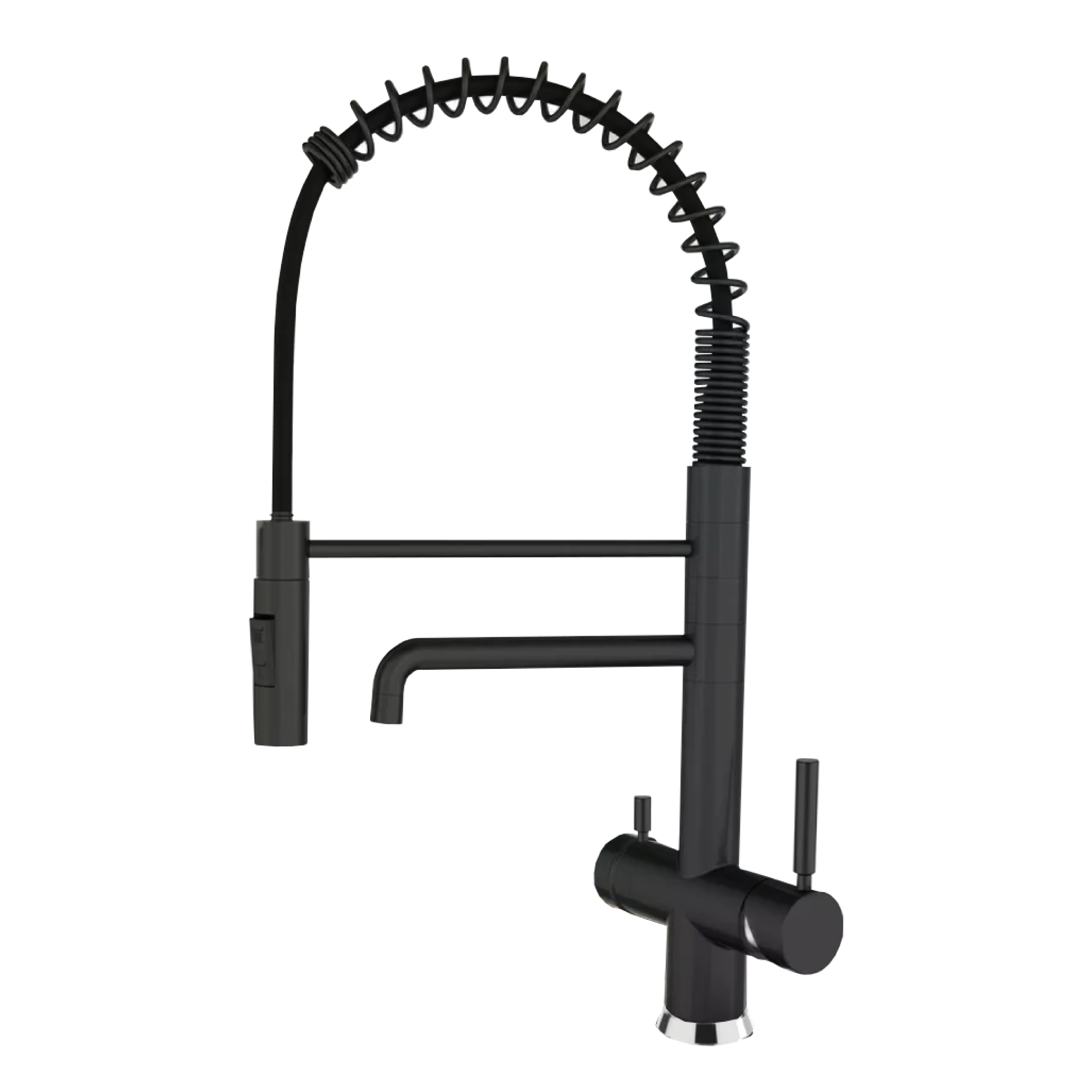 Shurity 395 Rubinetto da cucina con Doccetta a molla 3 vie 3/8” Nero Opaco