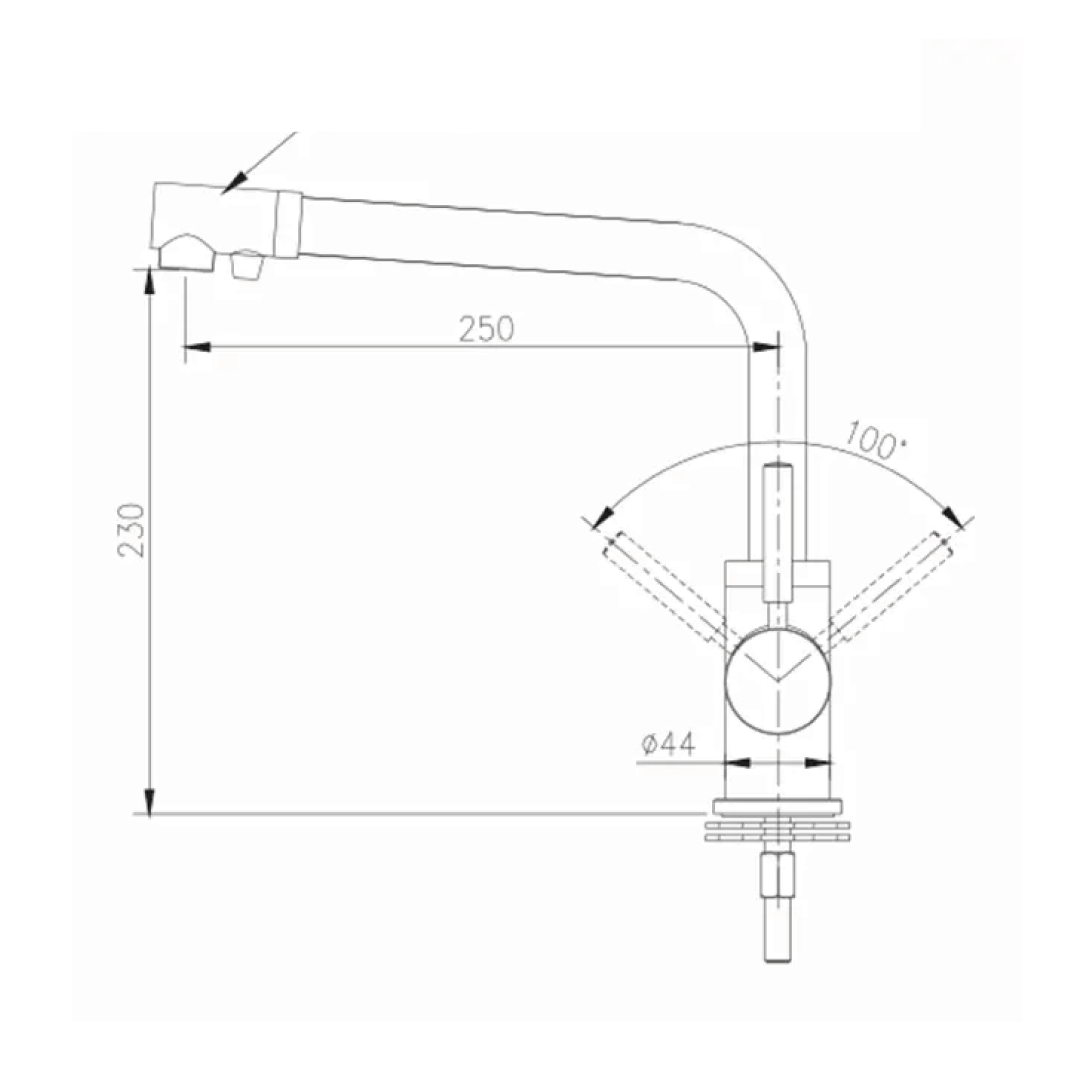 Shurity 383 Rubinetto da cucina 3 vie 3/8” Nickel Spazzolato - immagine 2