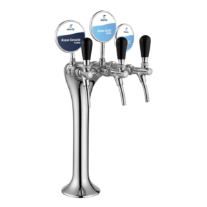 Shurity Ice Colonnina meccanica 3 vie con medaglioni rubinetto con compensatore cromata