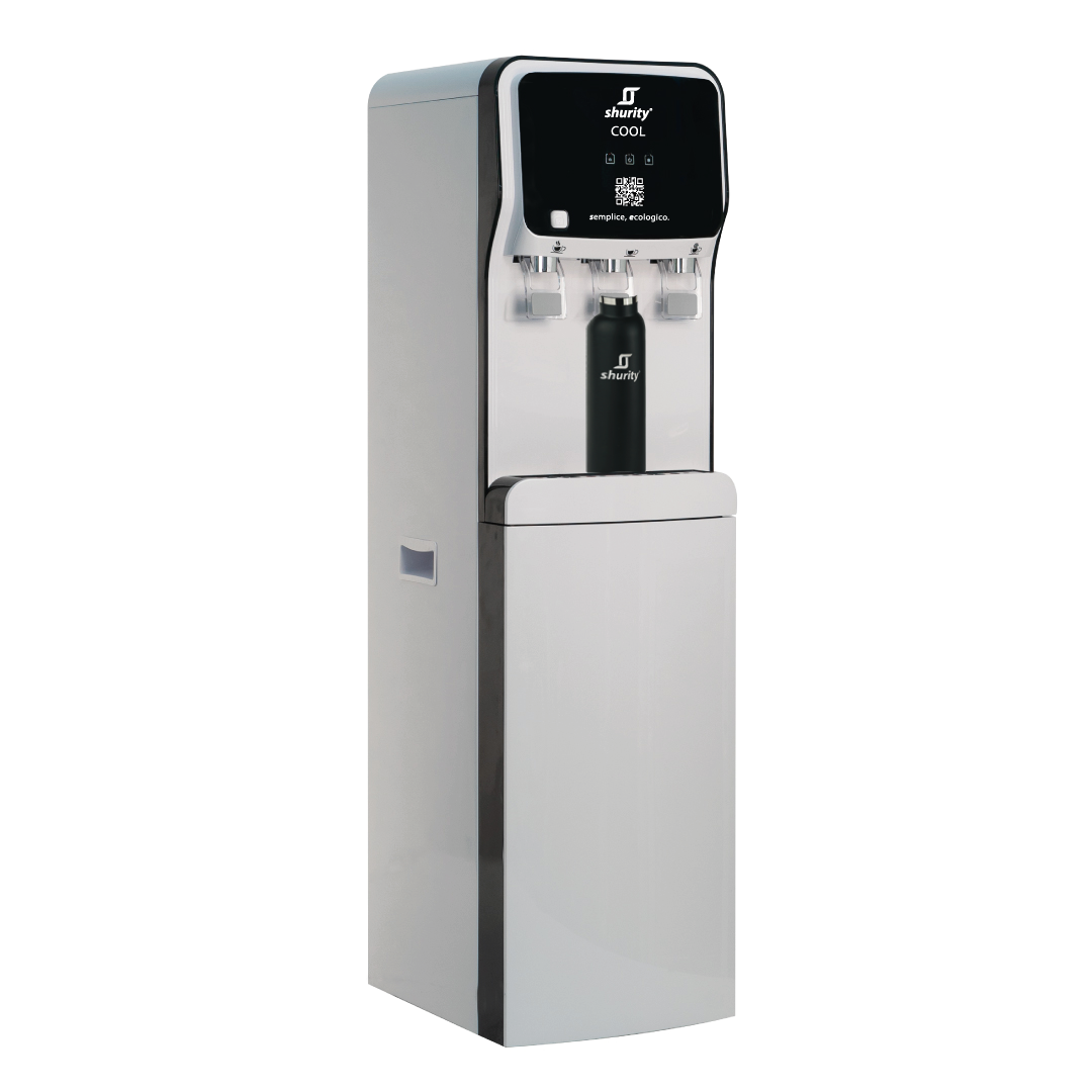 Shurity Cool Dispenser Acqua Refrigerata a Colonna con Microfiltrazione - 3 vie acqua fredda, calda e ambiente