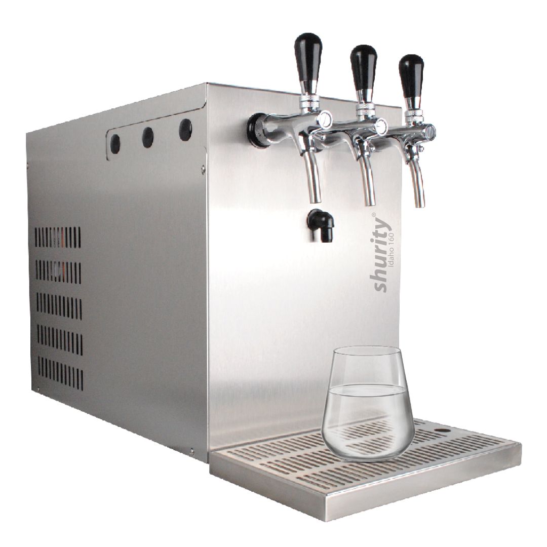 Shurity Idaho Refrigeratore acqua con Filtrazione 160Lt/h. Soprabanco - 3 vie, Liscia, Gassata e Fredda