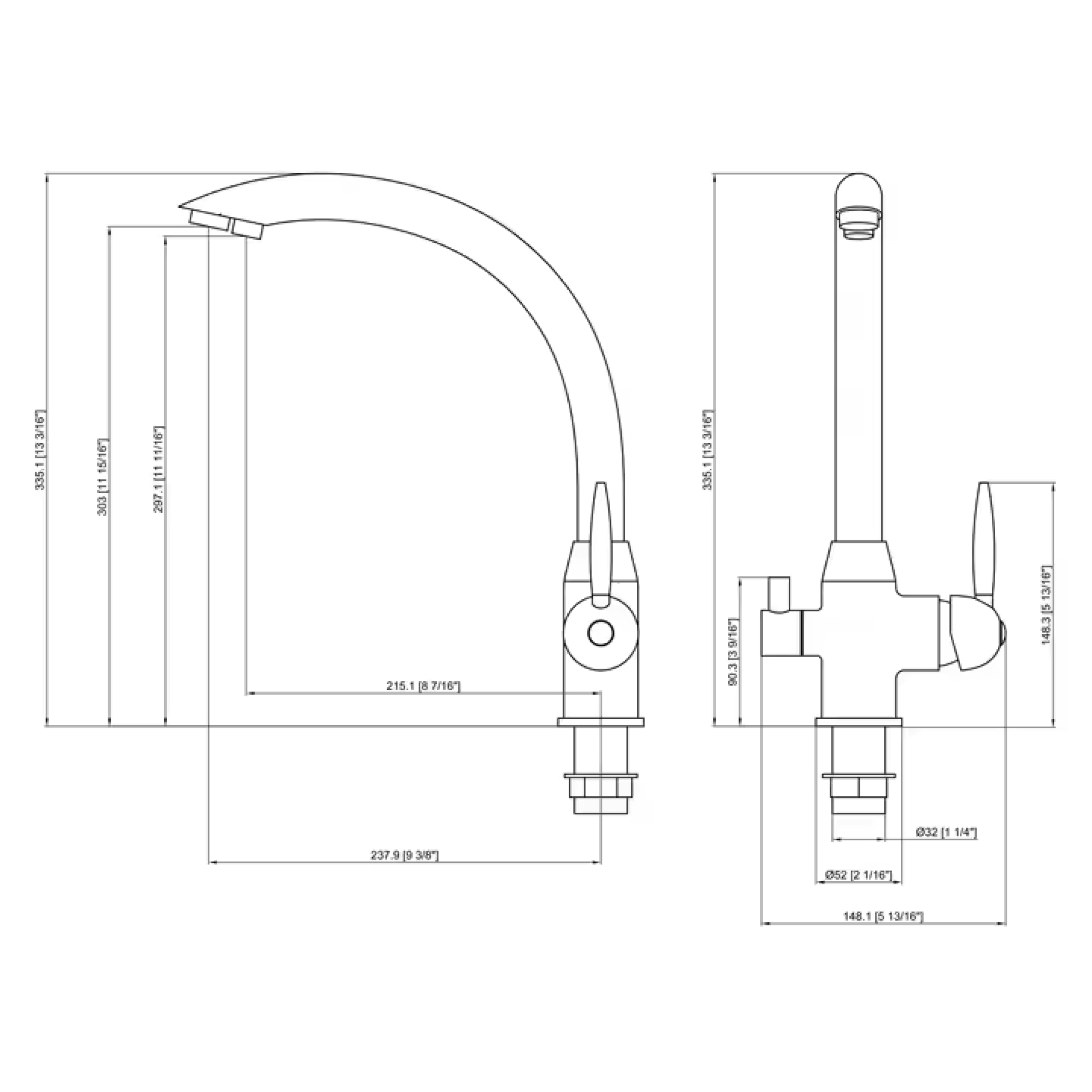 Shurity 340 Rubinetto da cucina 3 vie 3/8” Cromo - immagine 2
