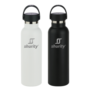 Pack 2pz. - Borraccie Termiche Shurity Runbott Sport Acciaio inox con rivestimento in ceramica 600ml. Bianca e Nera