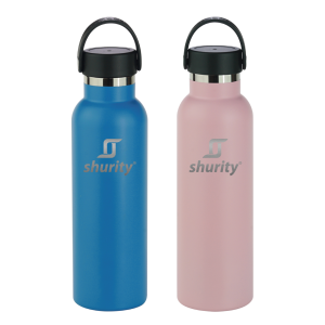 Pack 2pz. - Borraccie Termiche Shurity Runbott Sport Acciaio inox con rivestimento in ceramica 600ml. Azzurra e Rosa