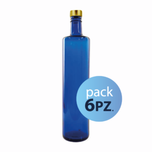 Pack 6pz. - Bottiglia Classic 75cl. Blu con tappo Oro