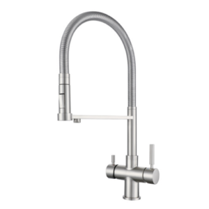 Shurity 560 Rubinetto da cucina con Doccetta in gomma 5 vie 3/8” Nickel Spazzolato