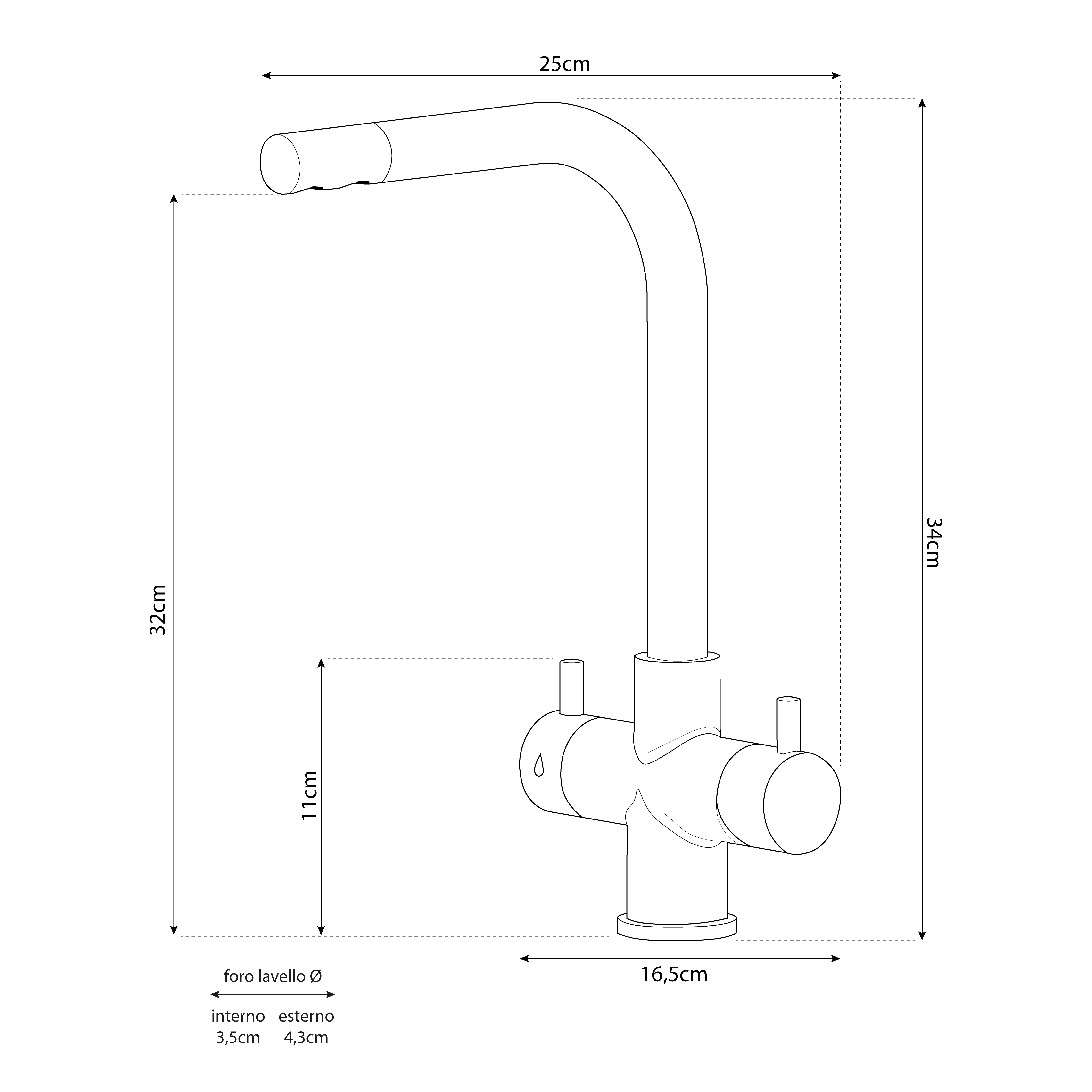 Shurity Sorrento Rubinetto da cucina 5 vie 3/8” Grigio Tortora - immagine 2