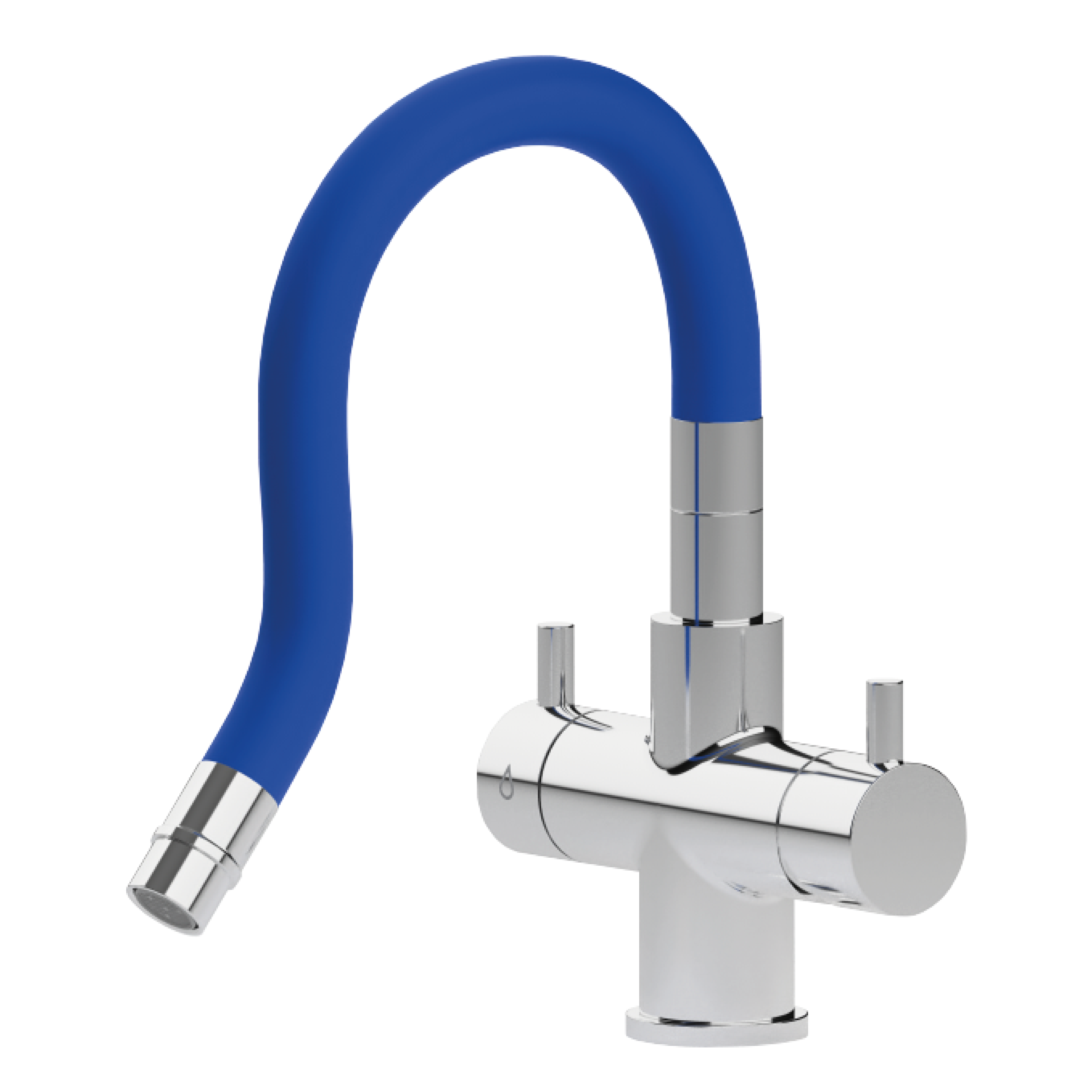 Shurity Snake Rubinetto da cucina Sottofinestra con canna snodabile 4 vie 3/8” Cromo/Blue - immagine 2