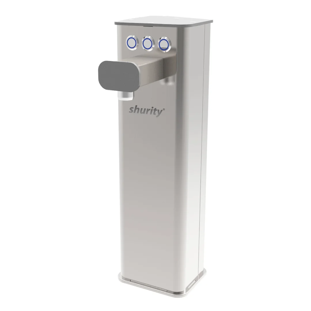 Shurity Kora Colonnina meccanica 3 vie con pulsanti Inox/Grigia