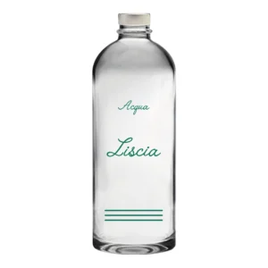 Bottiglia Puffy 75cl. Personalizzata no logo shurity Trasparente Acqua Liscia con Tappo Argento  (NO LOGO SHURITY)