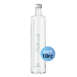 Pack 10pz. - Bottiglia Shurity Classic 75cl. Personalizzata Trasparente Acqua Liscia con Tappo Argento