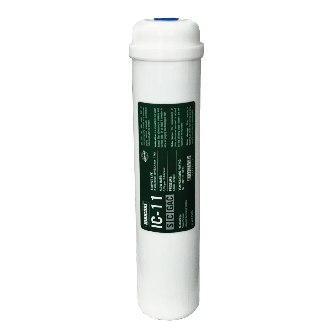 Ionicore IC-11SCGAC Filtro in Linea carbone attivo granulare al cocco battereostatico 1/4" BSP 2,5"x11"