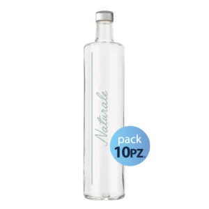 Pack 10pz. - Bottiglia Classic 75cl. Personalizzata Trasparente Acqua Liscia con Tappo Argento  (NO LOGO SHURITY)