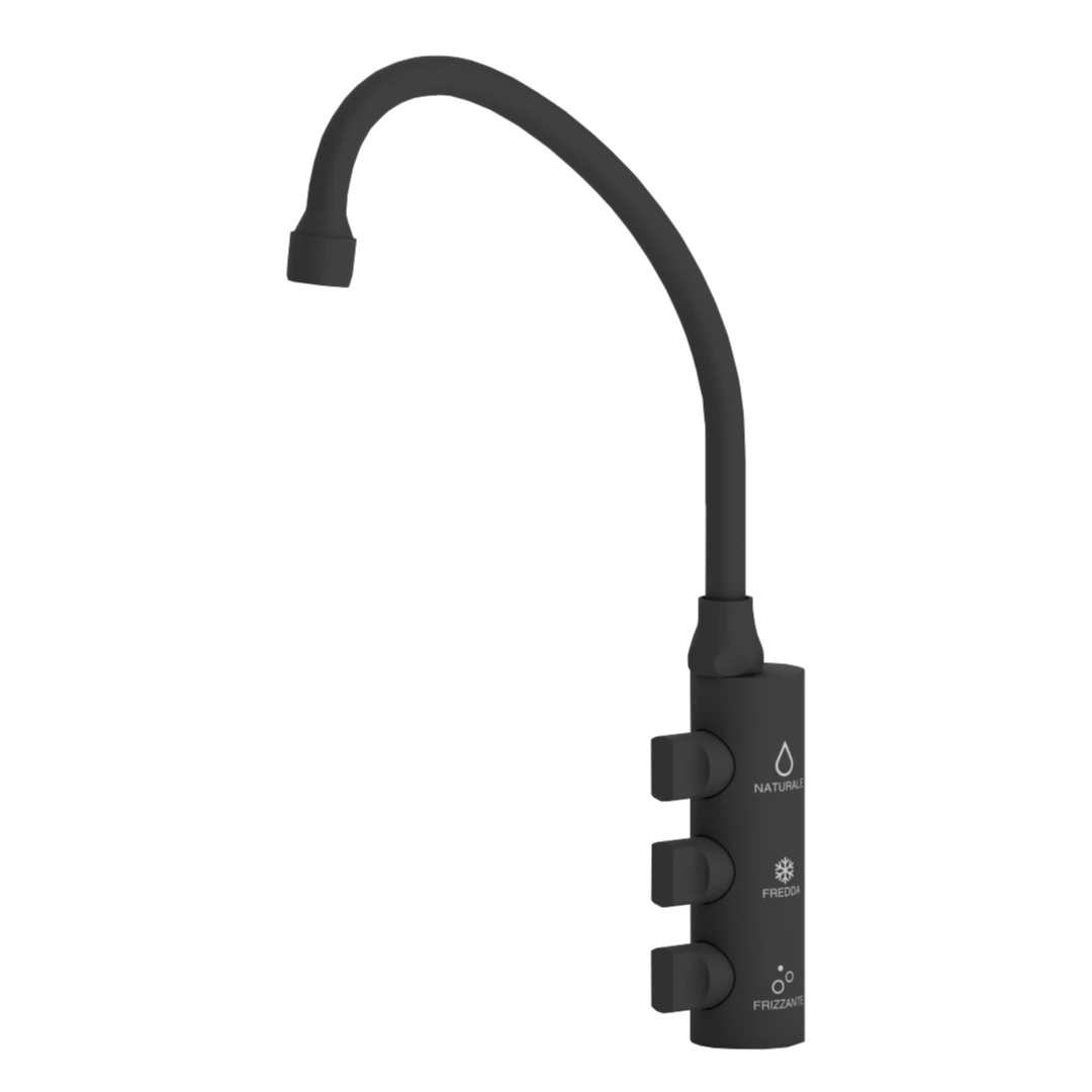 Shurity Firenze Rubinetto di prelievo per depuratori 3 Vie 6mm. Nero Opaco