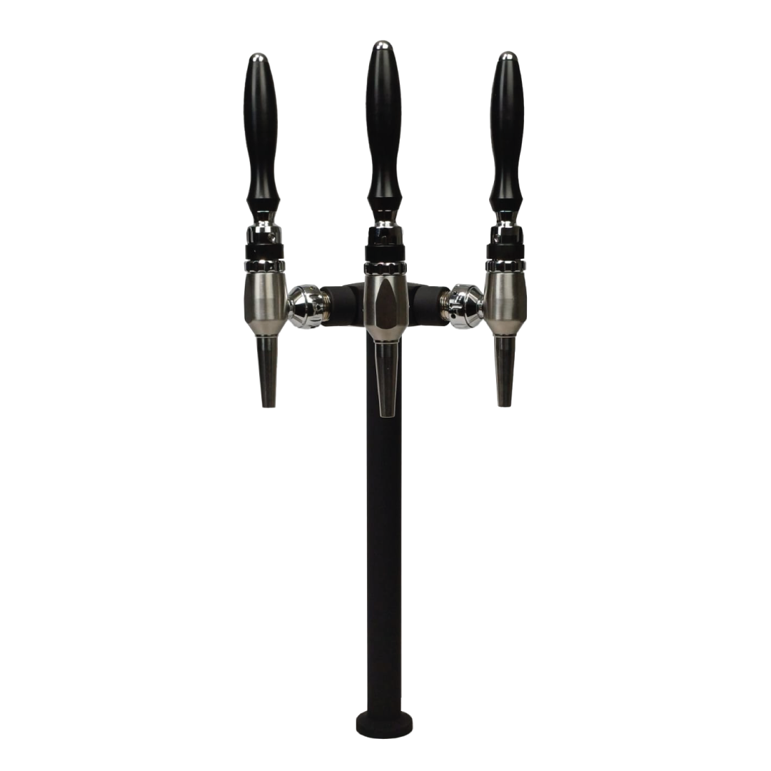 Shurity Fit Colonnina Meccanica 3 vie Nero Opaco con rubinetti Cromati