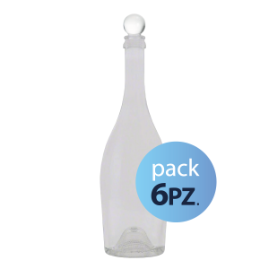 Pack 6pz. - Bottiglia Old 75cl. Trasparente con tappo Trasparente