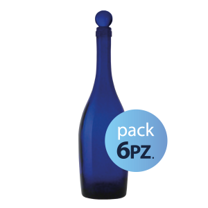 Pack 6pz. - Bottiglia Old 75cl. Blu con tappo Blu