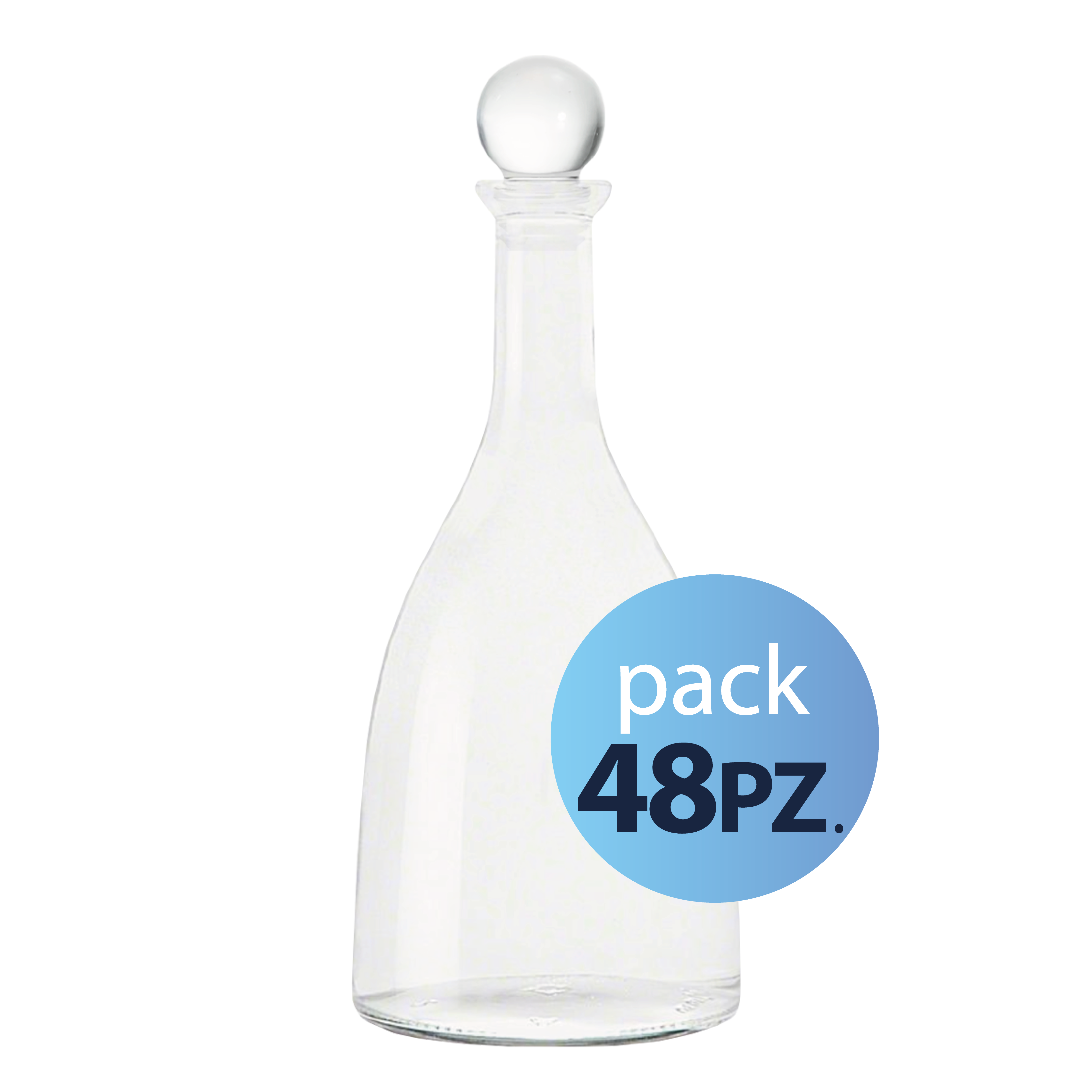 Pack 48pz. - Bottiglia Vintage 75cl. Trasparente con tappo Trasparente
