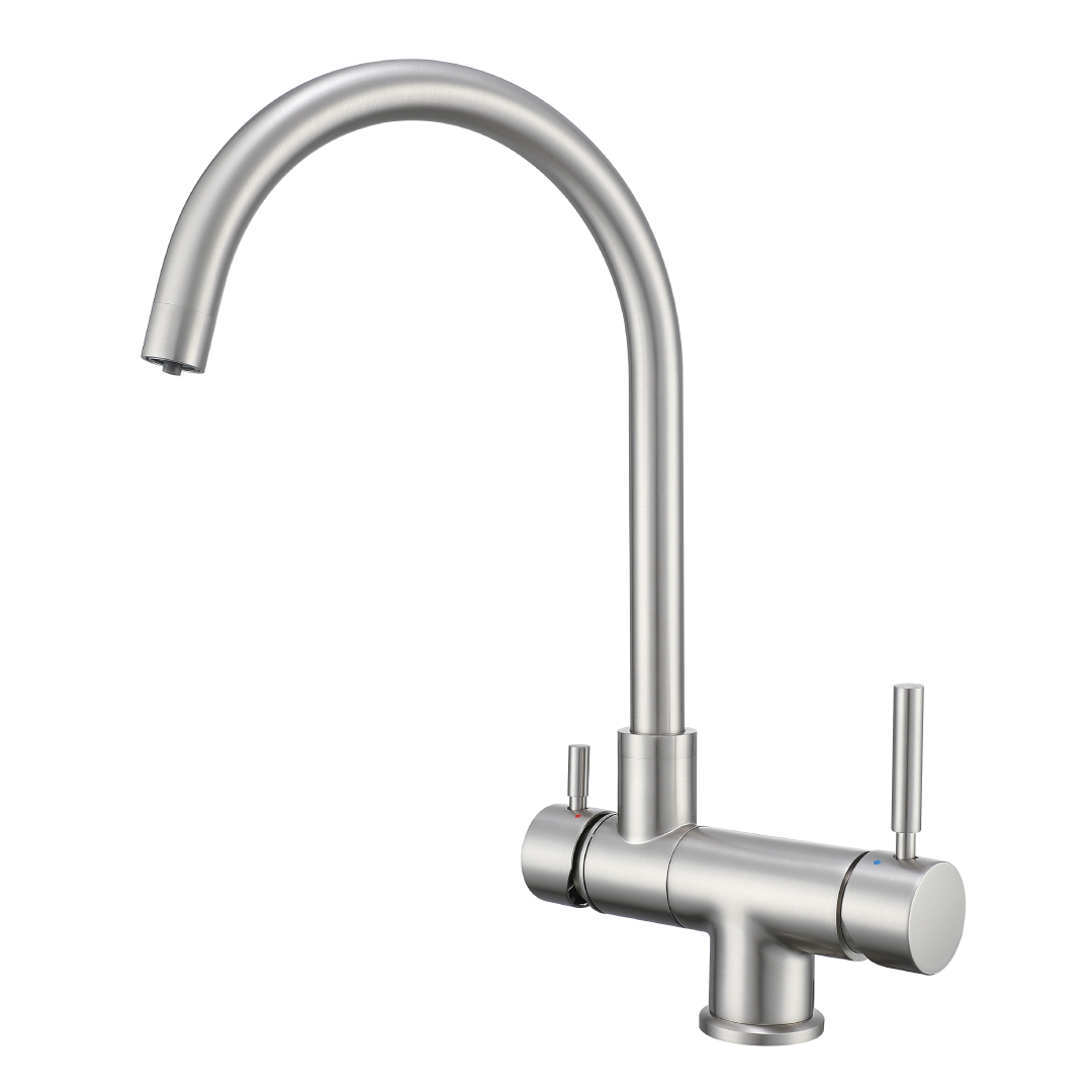 Shurity 470 Rubinetto da cucina Abbattibile sottofinestra 4 vie 3/8” Nickel Spazzolato