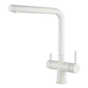 Shurity 382 Rubinetto da cucina con Doccetta estraibile 3 vie 3/8” Bianco