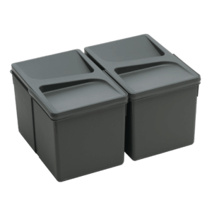 Set 2Pz. - Shurity Dif Dresser Pattumiera raccolta differenziata 12Lt. per base cassettone - h.216mm