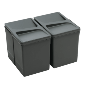 Set 2Pz. - Shurity Dif Dresser Pattumiera raccolta differenziata 15Lt. per base cassettone - h.266mm