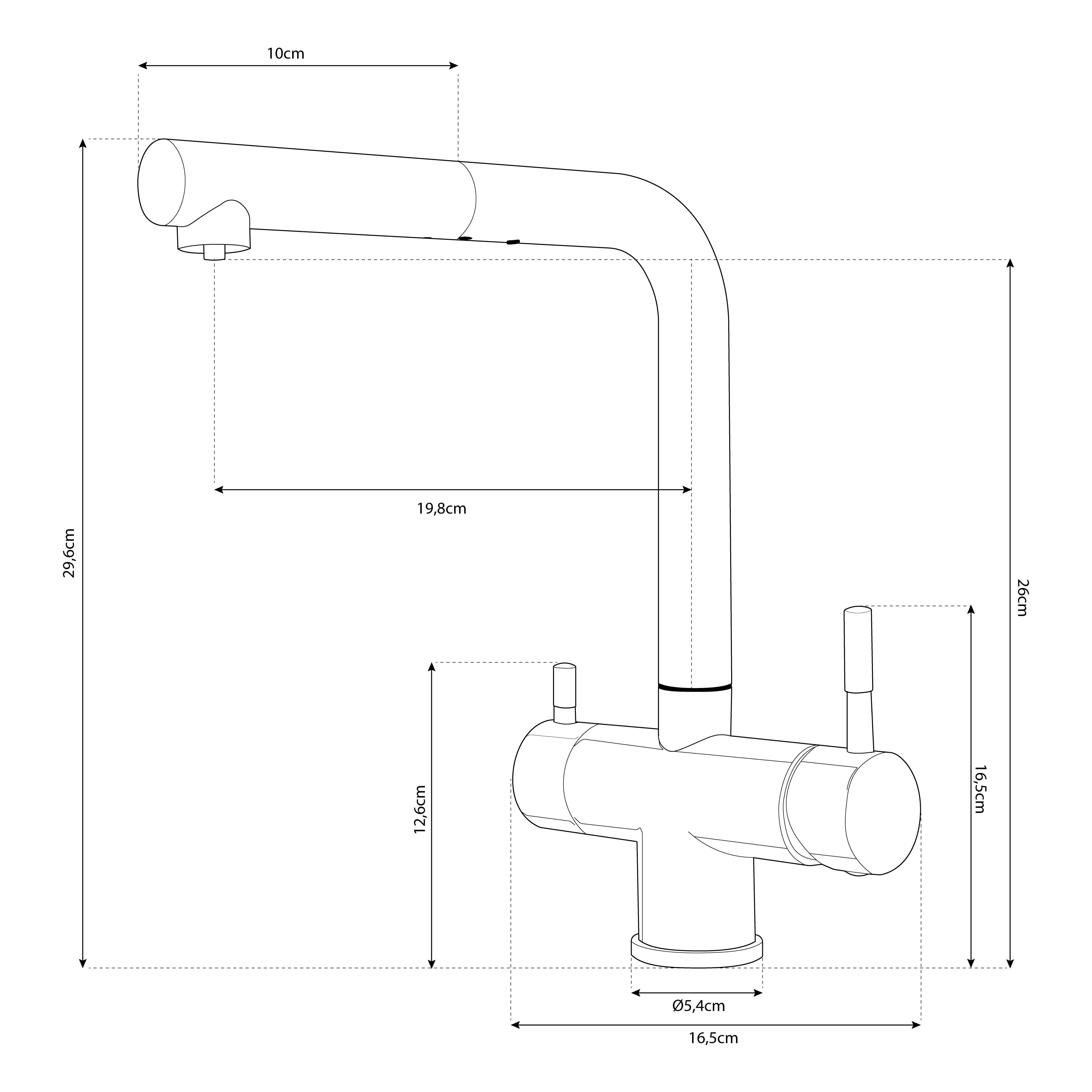 Shurity 382 Rubinetto da cucina con Doccetta estraibile 3 vie 3/8” Cromo - immagine 2