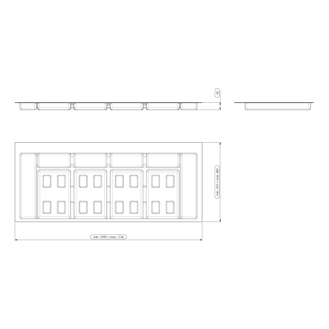 Pack Completo - Shurity Dif Dresser N.4 Pattumiere raccolta differenziata 15Lt. h.266mm con base cassettone 1200mm. - immagine 4
