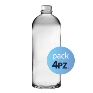 Pack 4pz. - Bottiglia Puffy 75cl. con tappo Argento