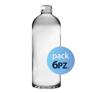 Pack 6pz. - Bottiglia Puffy 75cl. con tappo Argento