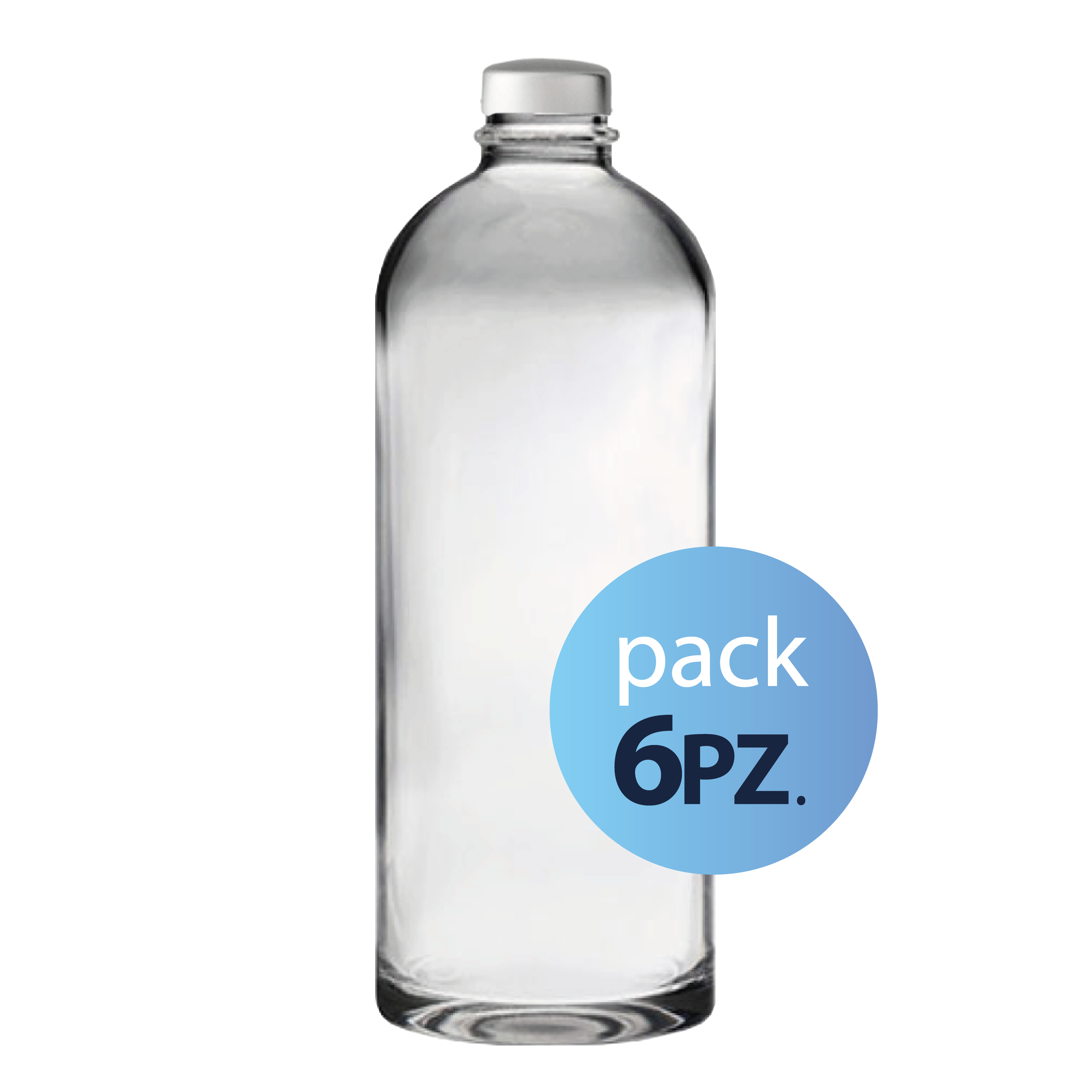 Pack 6pz. - Bottiglia Puffy 75cl. con tappo Argento