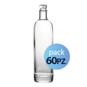 Pack 60pz. - Bottiglia Slowly 75cl. con tappo Argento