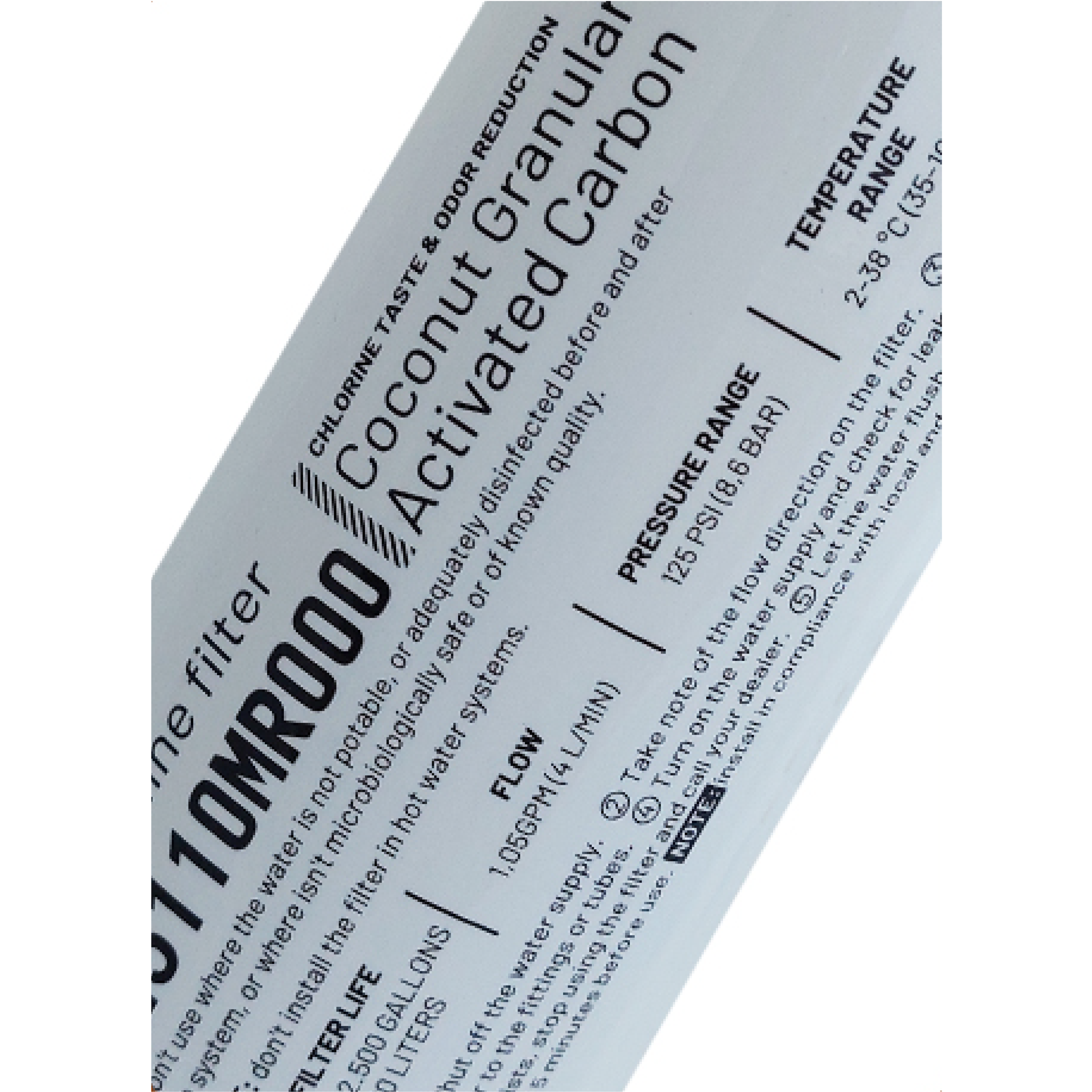 Filtro in Linea carbone attivo granulare al cocco 1/4" NPT 2,5"x11" - immagine 2