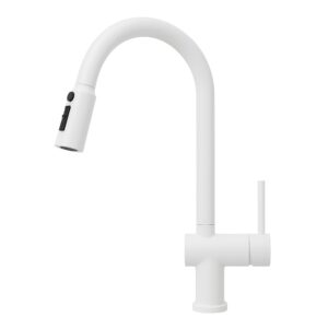 Shurity 386 Rubinetto da cucina con Doccetta estraibile 3 vie 3/8” Bianco
