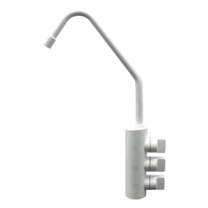 Shurity 302 Acciaio Inox Rubinetto di prelievo 3 vie per depuratori 1/4”mm. Bianco