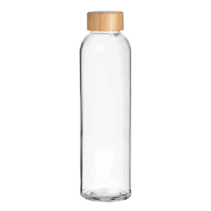 Borraccia in vetro Elegance in vetro 500ml. Con Tappo in Legno