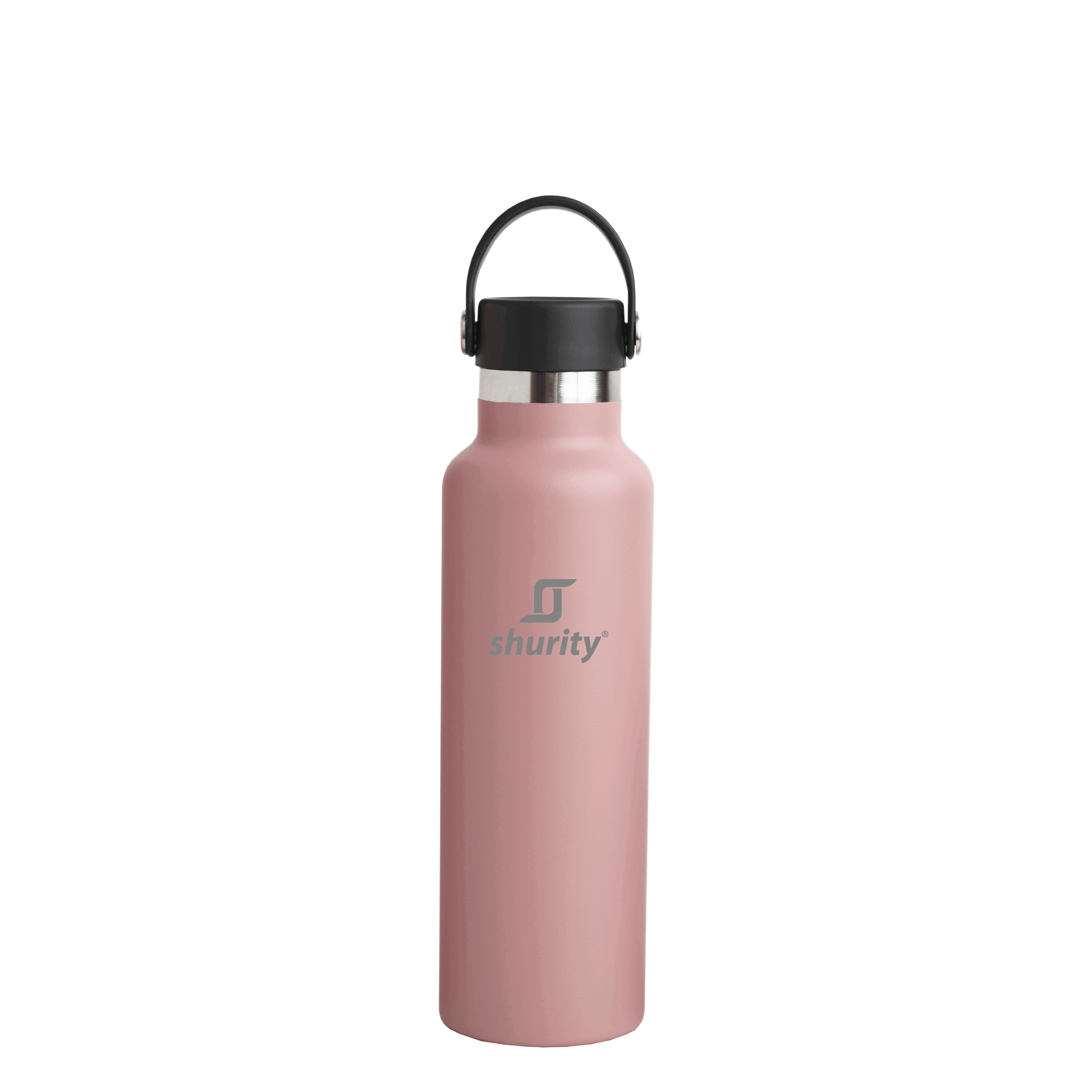 Shurity Water Go Sport Borraccia Termica Acciaio inox con rivestimento in ceramica 600ml. Rosa con doppio tappo