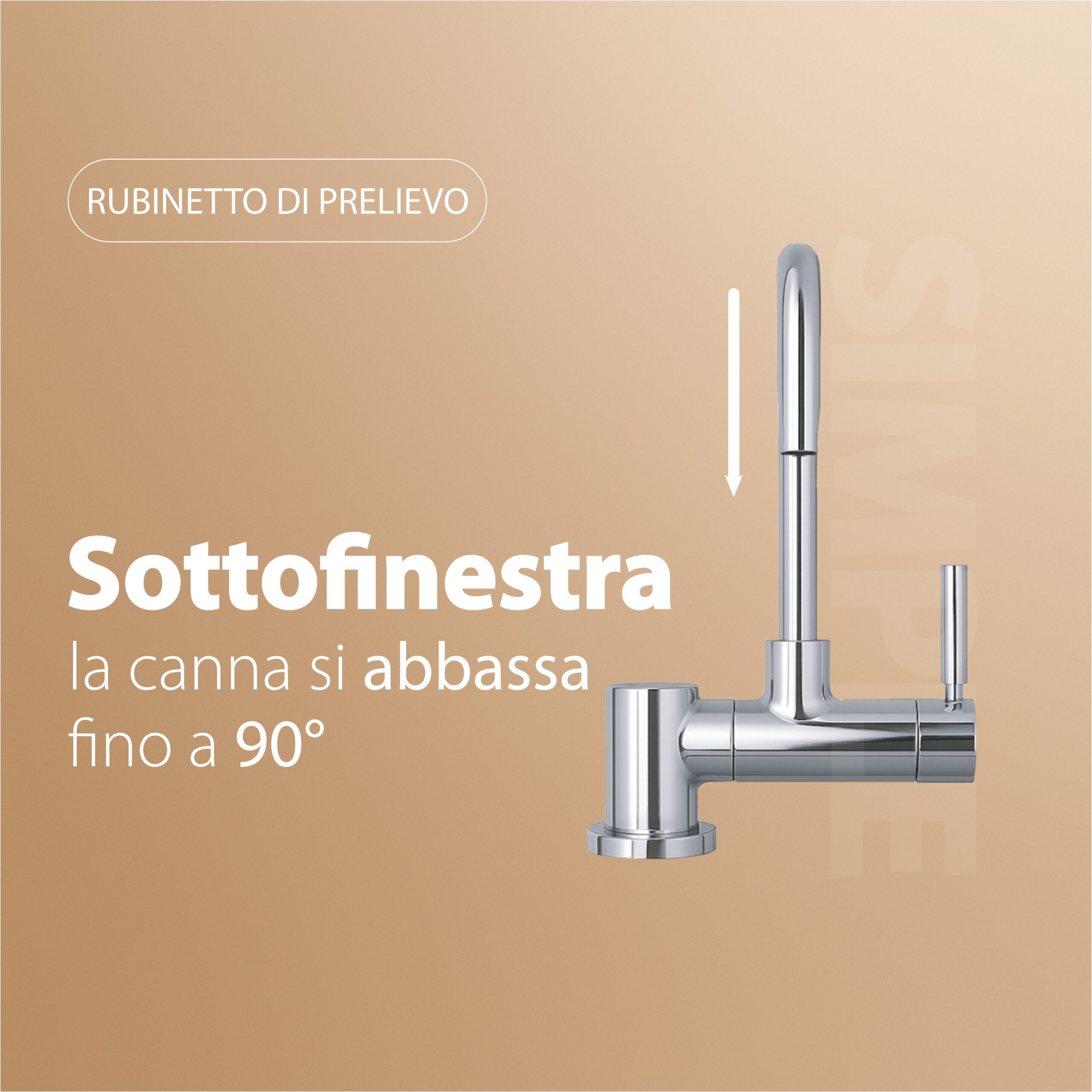Shurity Simple Rubinetto di Prelievo 1 Via Abbattibile Sottofinestra per Depuratori d’acqua 1/4” Nickel Spazzolato - immagine 4