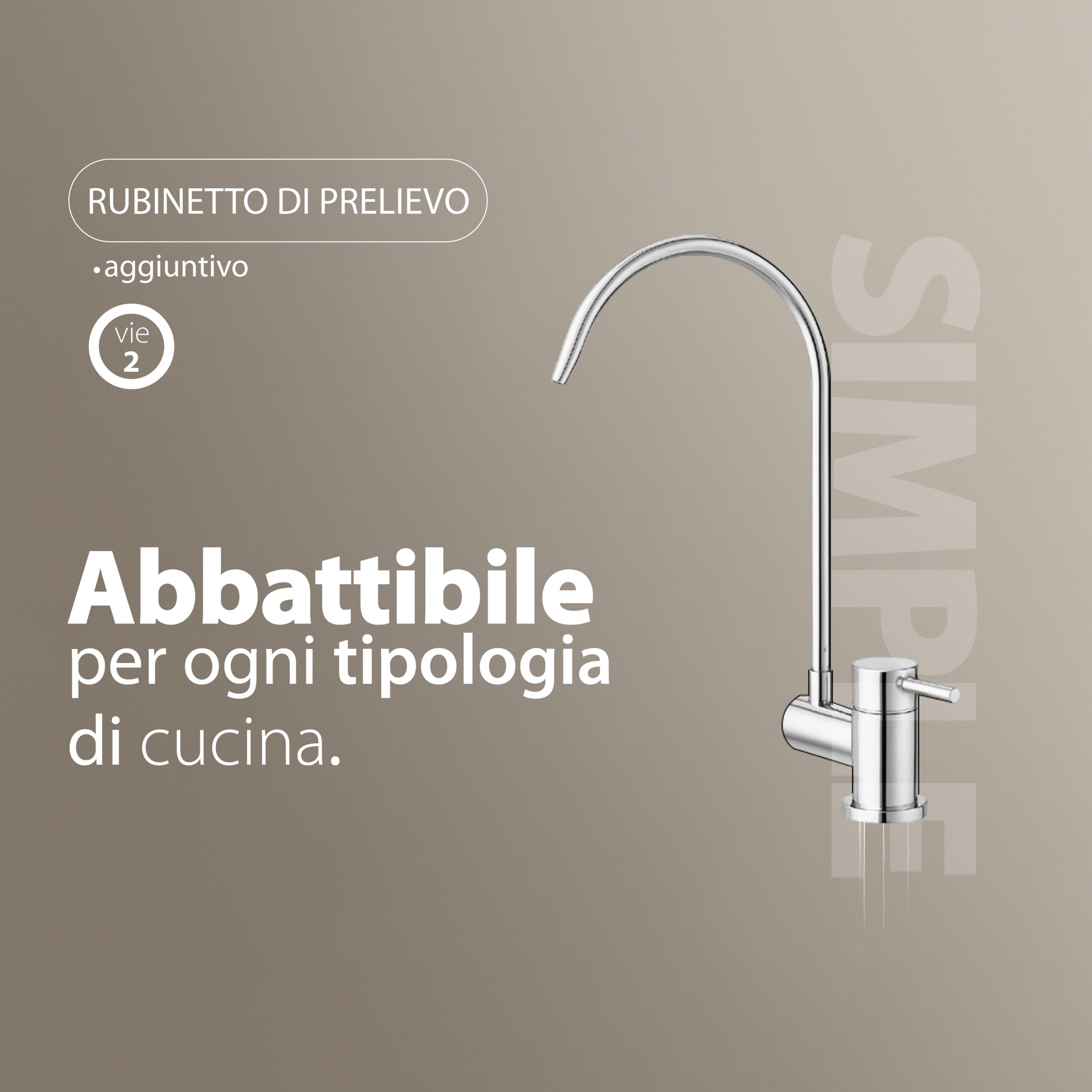 Shurity Simple Rubinetto di Prelievo 2 Vie Abbattibile Sottofinestra per Depuratori d’acqua 1/4” Nero Opaco - immagine 3