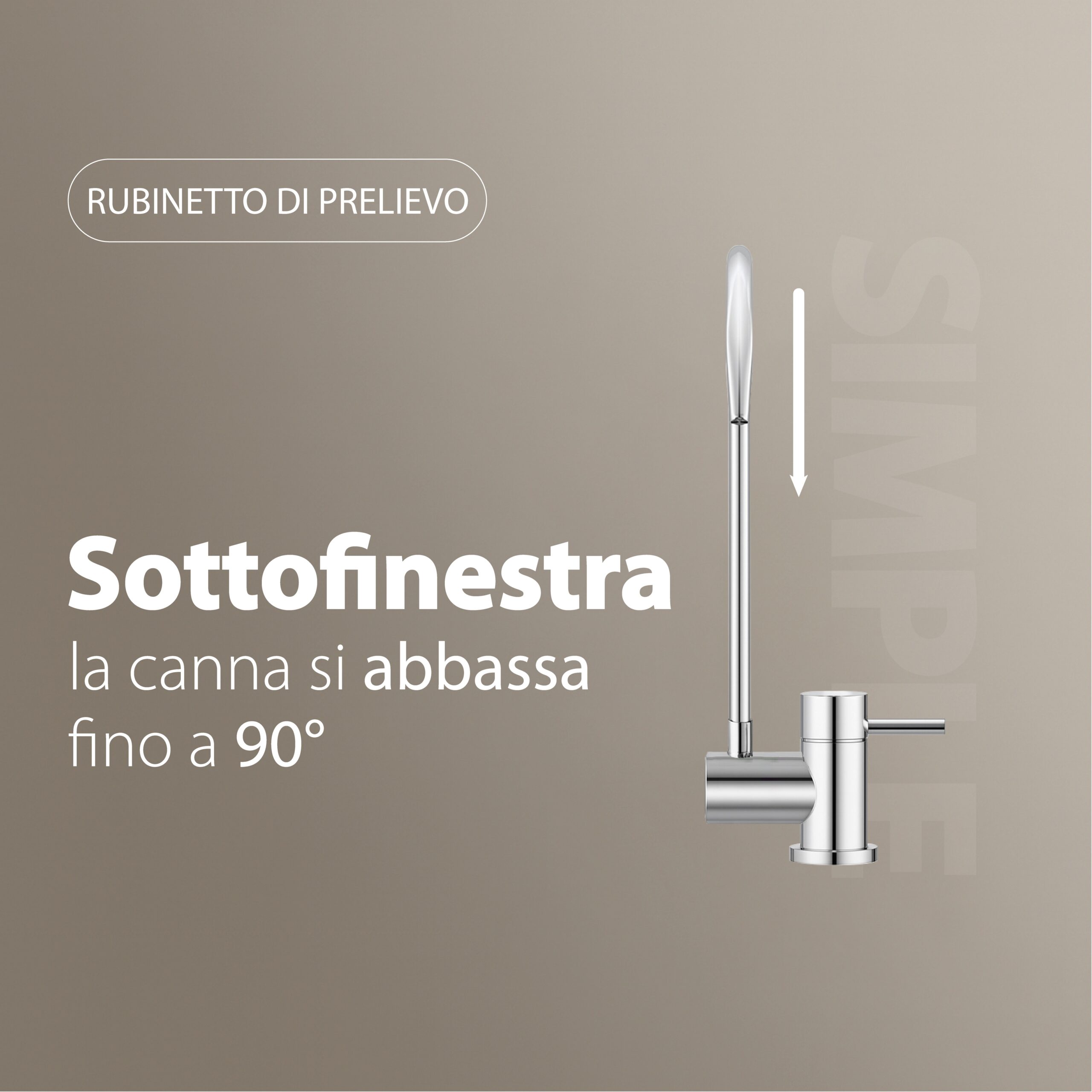 Shurity Simple Rubinetto di Prelievo 2 Vie Abbattibile Sottofinestra per Depuratori d’acqua 1/4” Nero Opaco - immagine 4