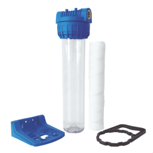 Shurity Kit Filtrazione Completo 3 pezzi 20” IN-OUT 1“ Trasparente